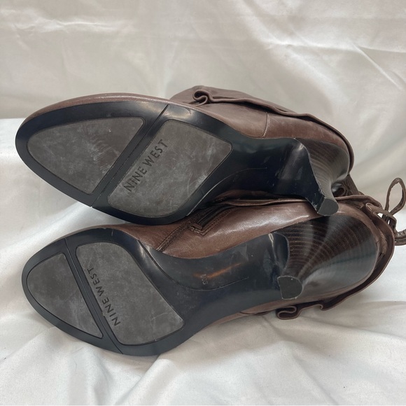 Nine West Leather Fold Over Slouch Boots Size 9 Brown. - Picture 6 of 6